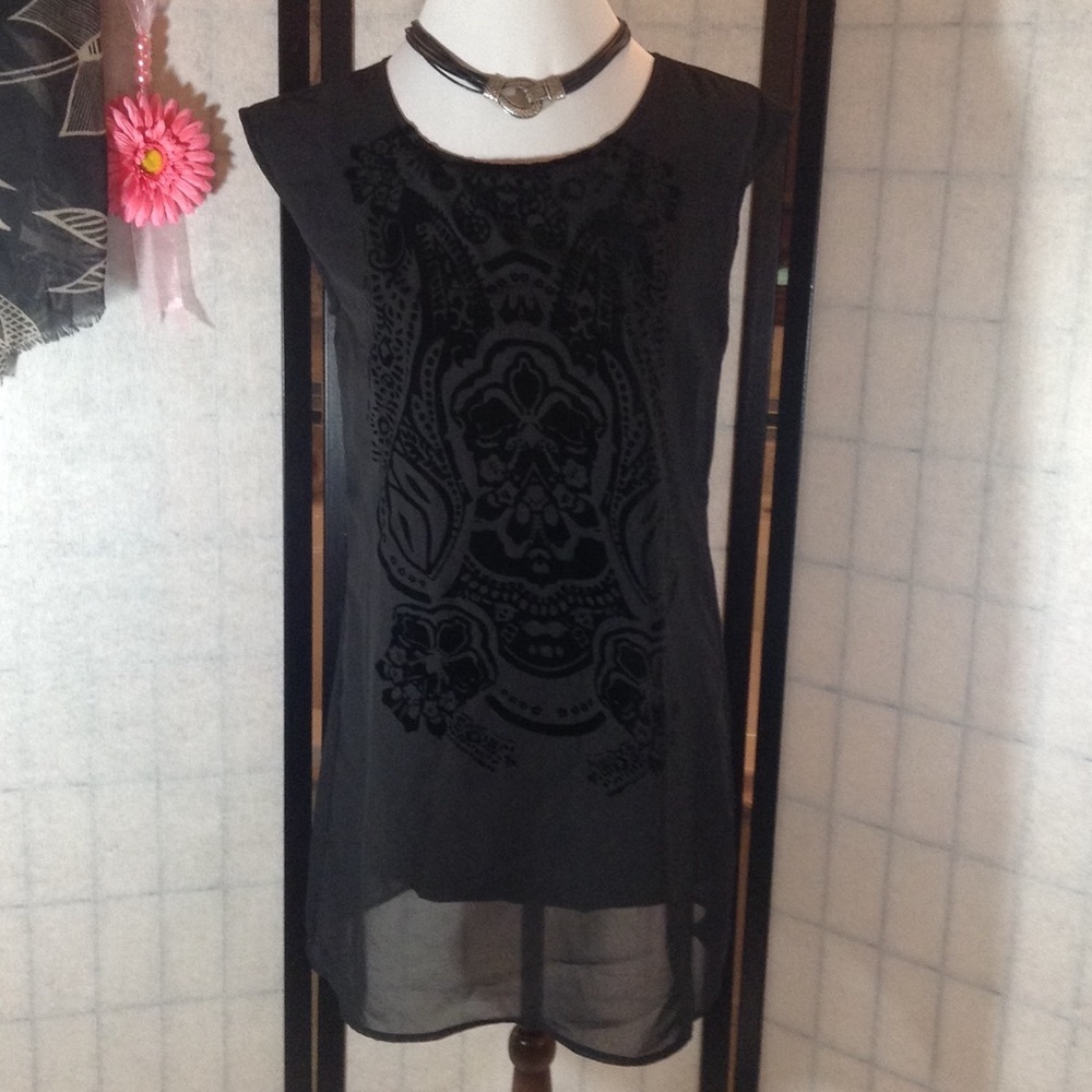 YEST black flocked tunic/dress